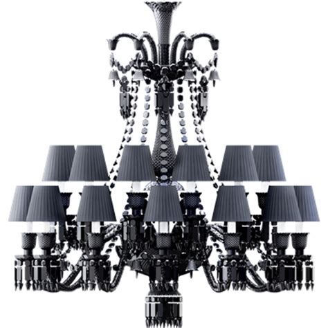 Zenith Chandelier 24L Black Crystal .